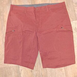 Eddie Bauer Mens Rust Nylon/Spandex Cargo Shorts Size 42 With Zip Pockets